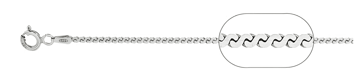Serpentine chain necklace with wavy, interlocking links