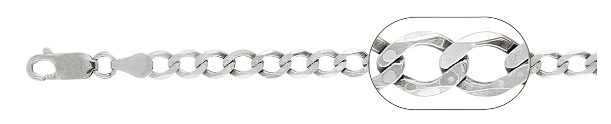 Flat chain necklace with flat, uniform links