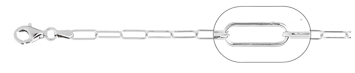 Paperclip chain necklace with elongated links