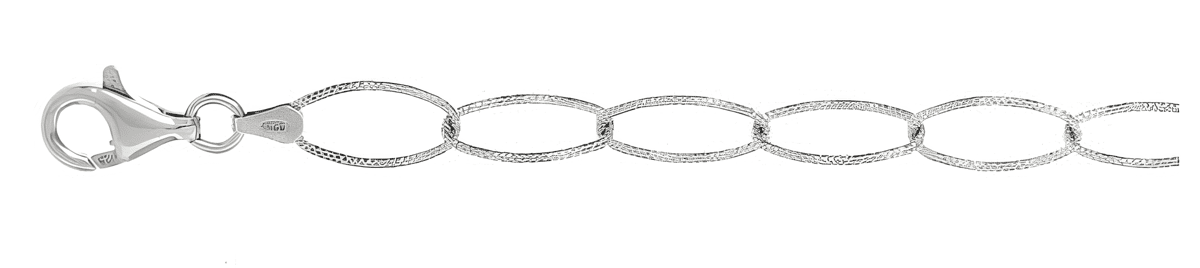 Diamond cut chain necklace with faceted, sparkling links