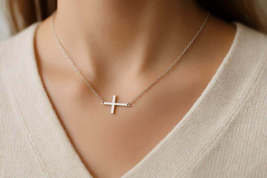 silver_sideways_cross_necklace