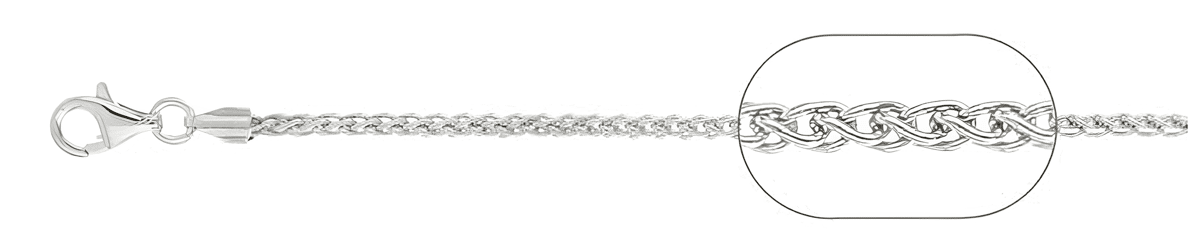 Spiga chain necklace with woven oval links