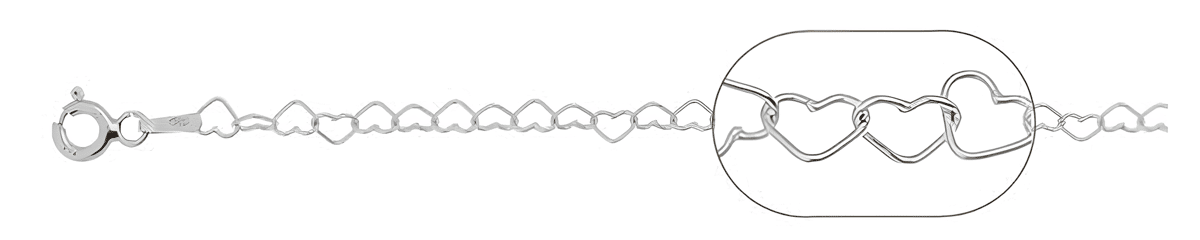 Heart chain necklace with heart-shaped links