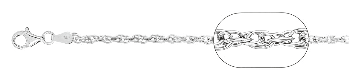 Prince of Wales chain necklace with woven, rope-like links