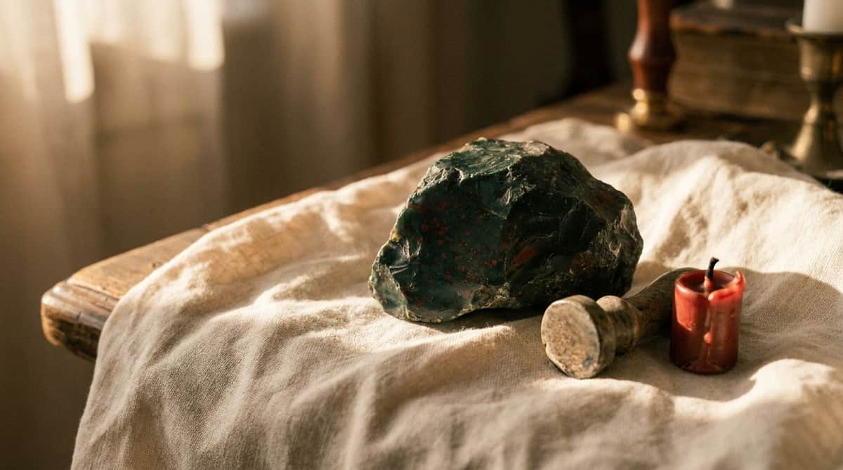 Bloodstone Meaning: The Roman War Stone Christians Renamed the Martyr's Stone — editorial still-life cover photograph