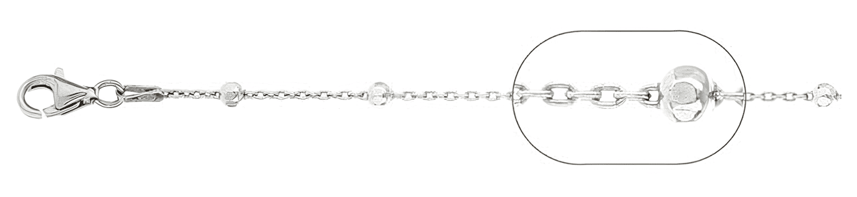 Beaded satellite chain necklace with evenly spaced beads