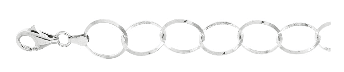 Round link chain necklace with round, interlocking links