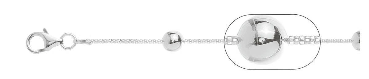 Satellite chain necklace with small beads along the chain