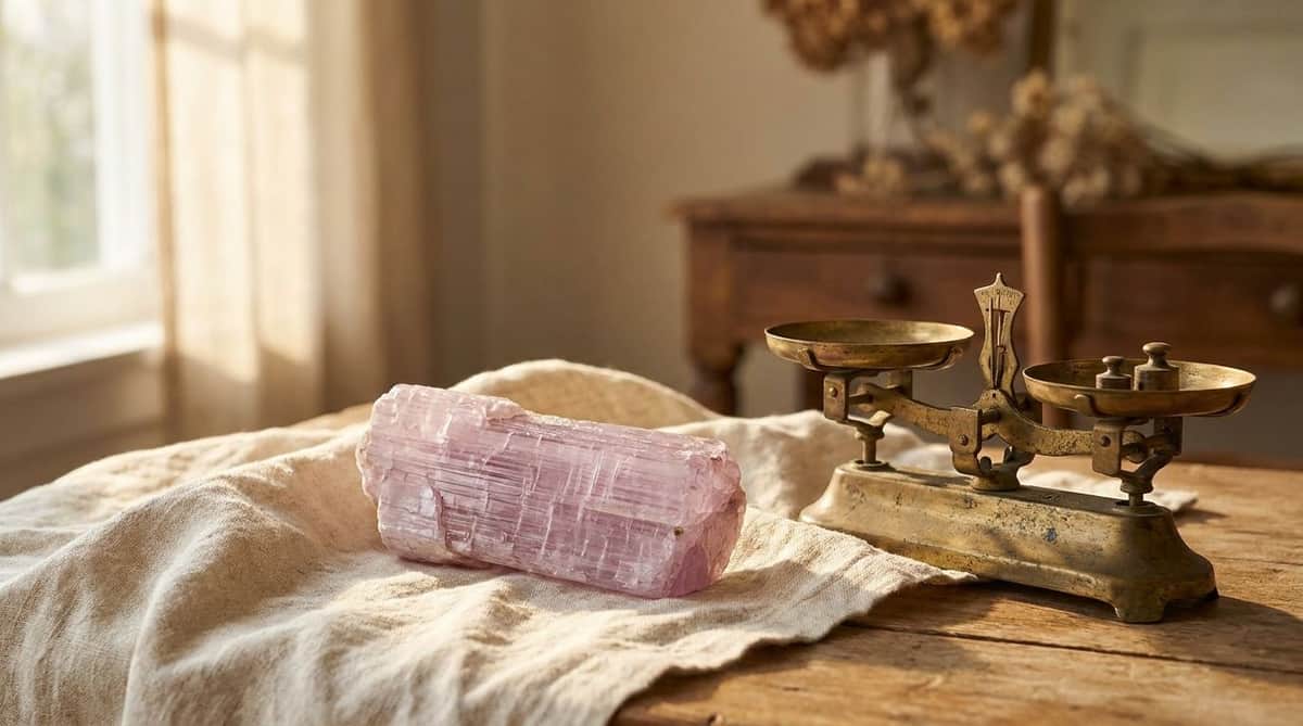 Kunzite Meaning: The Pink Gemstone Named After the Man Who Identified It — editorial still-life cover photograph