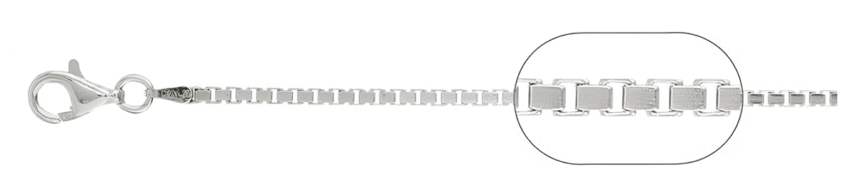 Box chain necklace with square links